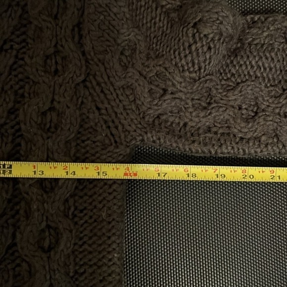 Kaisely Charcoal Cable Knit Wool Blend Back Zip Sweater 3/4 Sleeve Medium - Picture 6 of 12